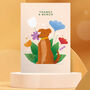 Dog With Flowers Thank You Greeting Card, thumbnail 1 of 2