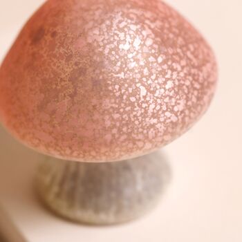 Small Pink Glass Mushroom Light, 2 of 5