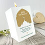 Personalised Eid Al Fitr Mosque Silhouette White Tea Light Holder, thumbnail 3 of 6