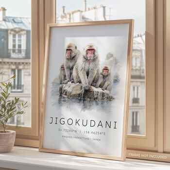 Japan Snow Monkey Travel Wall Print, 4 of 7
