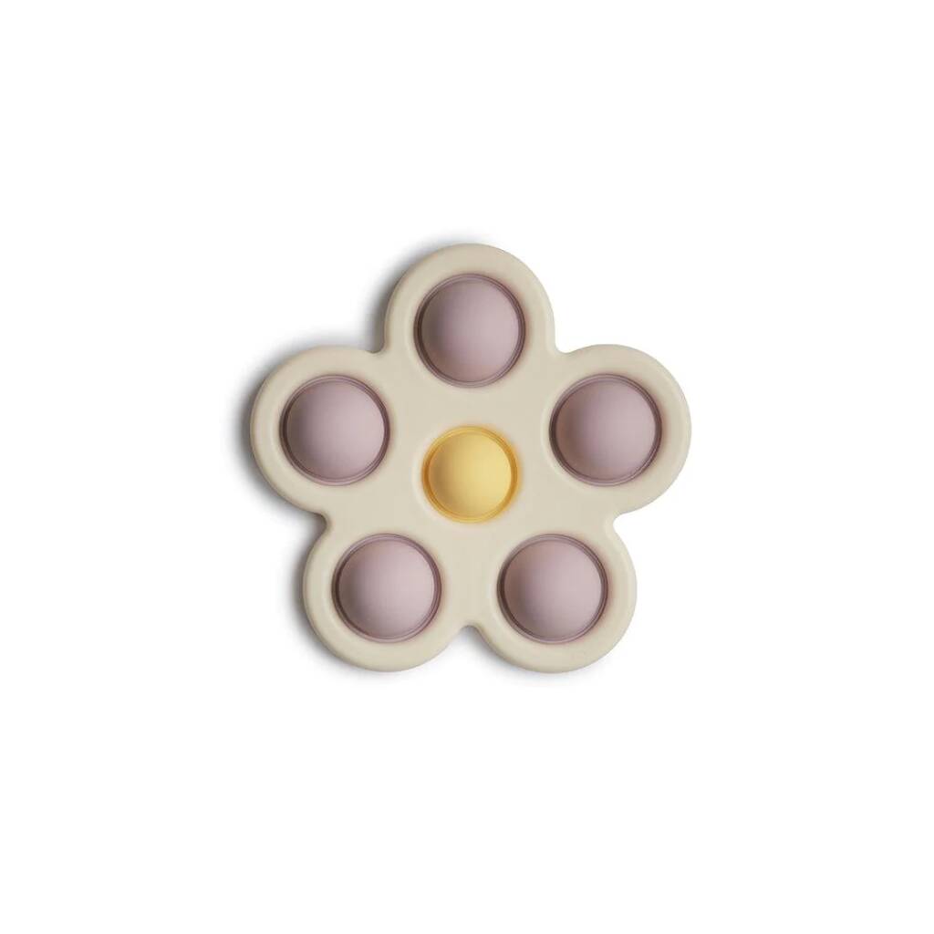 Soft Lilac Flower Press Baby Toy, 1 of 6