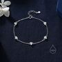 Sterling Silver Trillion Cut Cz Bezel Bracelet, thumbnail 7 of 12