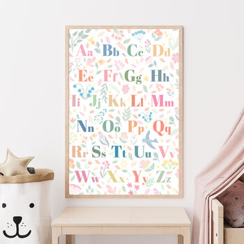 Floral Alphabet Letter Print For Girls Bedroom, 2 of 5