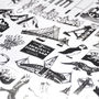 Wales Illustrated Black And White Tea Towel, thumbnail 3 of 8