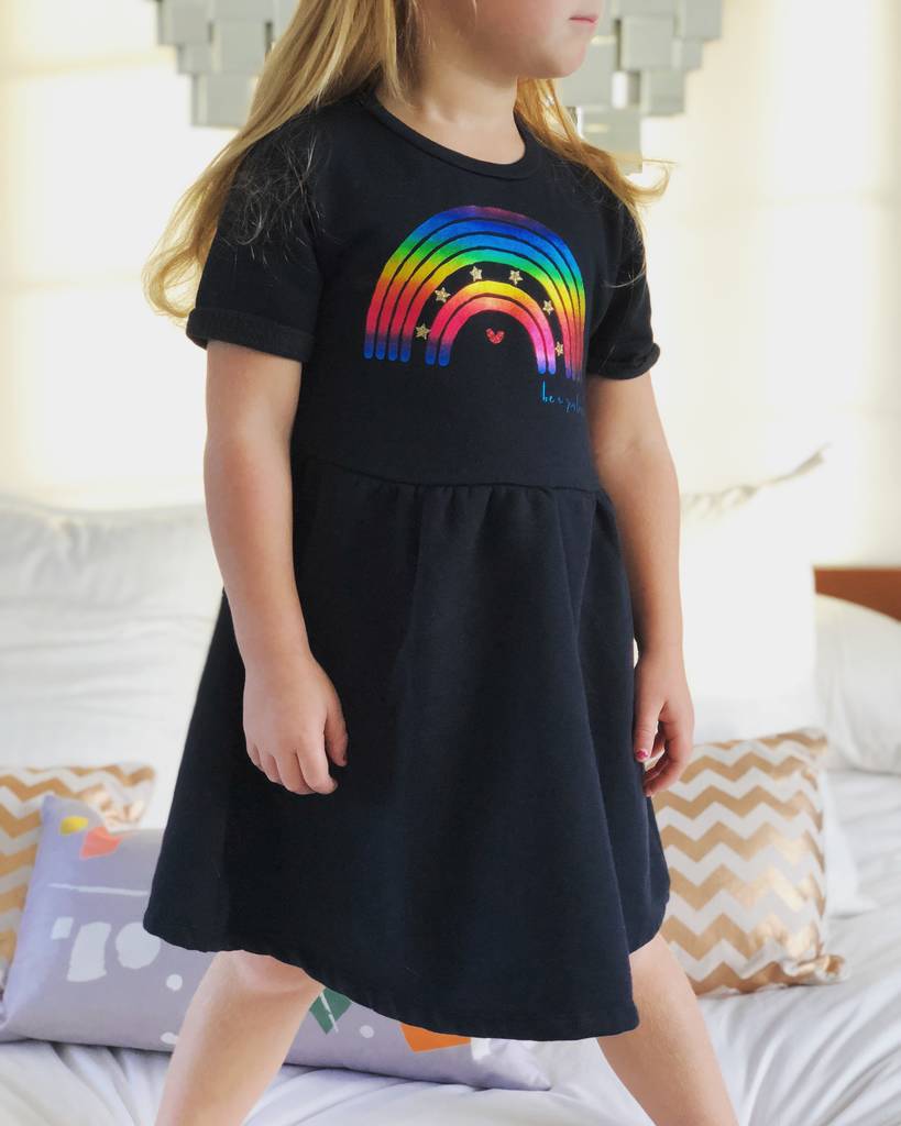 Be A Rainbow Kids Fleece Dress, 1 of 3