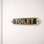 Traditional Brass Toilet Door Plaque With Black Finish, thumbnail 5 of 7