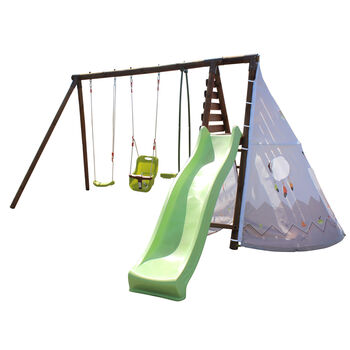 Camelia Wooden Swing Set With Slide, 7 of 12