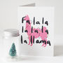 Fa La Llama Funny Christmas Card, thumbnail 2 of 4