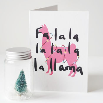 Fa La Llama Funny Christmas Card, 2 of 4