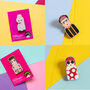 Cute Icon Inspired Wooden Pin Badges Various Designs, thumbnail 2 of 6