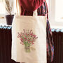 Personalised Birthday Birth Flowers Bouquet Tote Bag, thumbnail 2 of 6