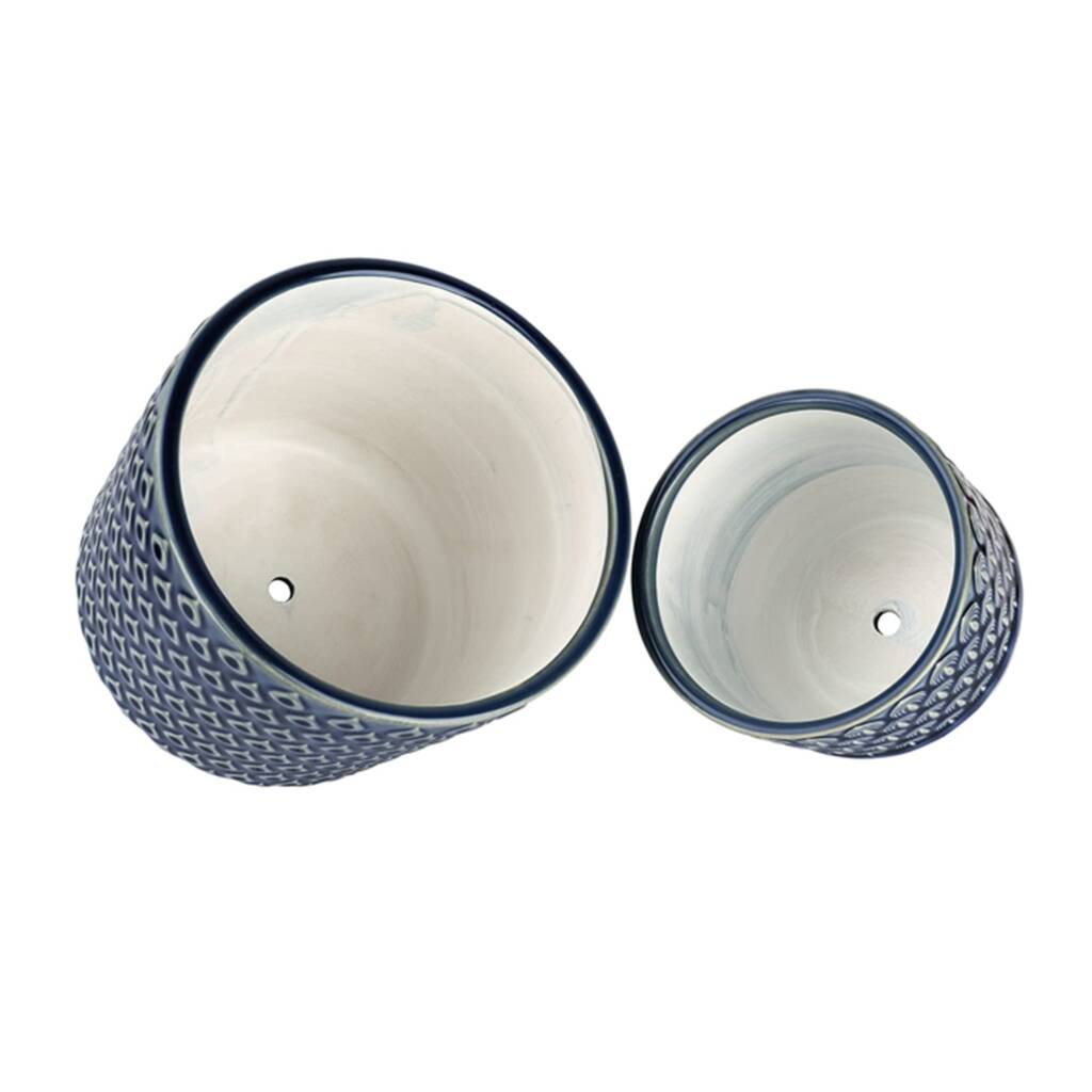 Pack Of Two Ceramic Indoor Planter With Drain Hole By Momentum