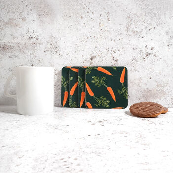 Carrot Coaster Set | Illustrated Coasters Gift Set | British Made, 4 of 4