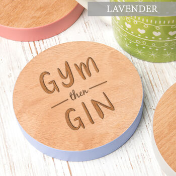 Engraved Glass Coaster Gym Then Gin Gift For Girlfriend, 3 of 5