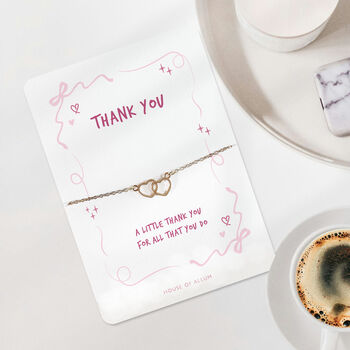 Thank You Gift Bracelet Pink Bow Small Gift, 9 of 9