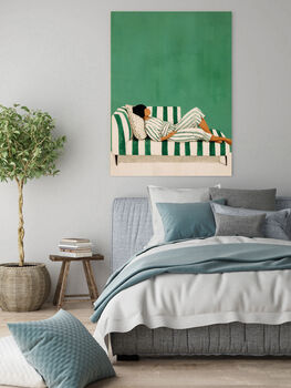 Emerald Green Female Reading Art Print, 3 of 3