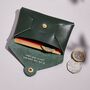 Personalised Forest Green Leather Card + Coin Purse, thumbnail 3 of 5