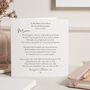 Personalised Wedding Day Poem Card For Mum, thumbnail 1 of 7