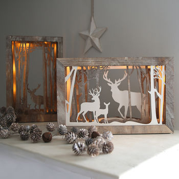 Reindeer Woodland Illuminated Box Frame, 2 of 3