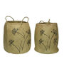 Seagrass Basket With Botanical Print, thumbnail 1 of 1