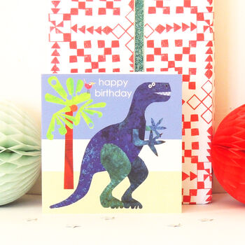 Happy Birthday Dinosaur Card, 4 of 5