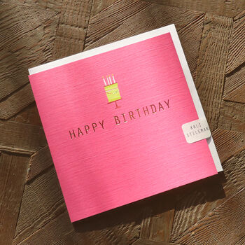 Gold Foiled Birthday Cake Card, 4 of 5