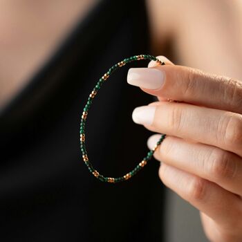 Natural Malachite Beaded Bracelet, 3 of 5