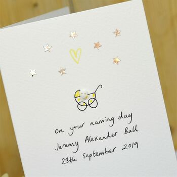 Personalised 'Button Christening' Handmade Card, 3 of 6