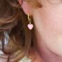 Colourful Heart Gold Plated Silver Hoop Earring Or Pair, thumbnail 2 of 7