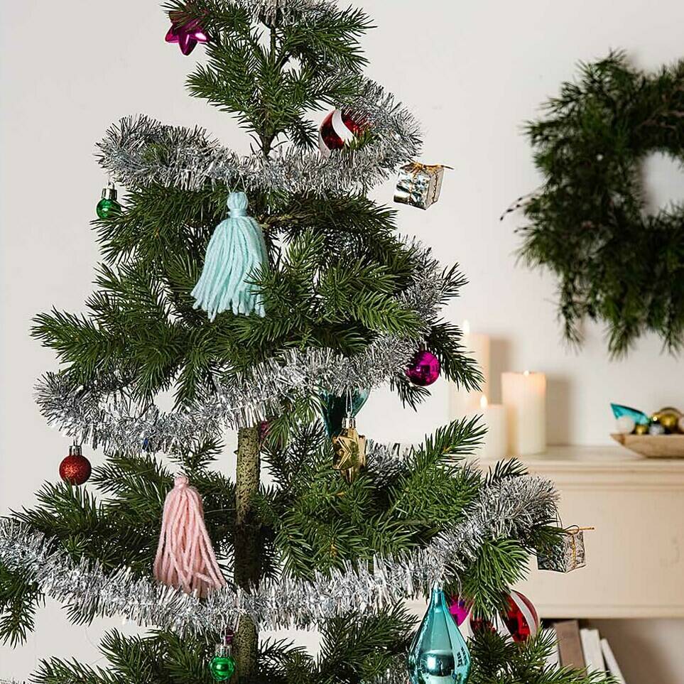 Tinsel Garland With Baubles By Berylune