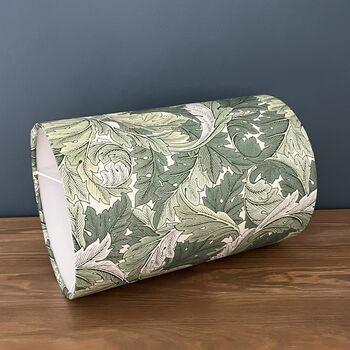Apple Green William Morris Acanthus Cylinder Lampshades, 6 of 7