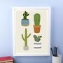 Happy Cactus Print, thumbnail 1 of 2