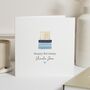 Personalised Blue Cake Birthday Card For Uncle, thumbnail 1 of 7