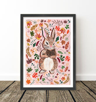 Woodland Bunny Nursery Print, 8 of 9