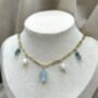 Aquamarine March Birthstone Gold Plated Tarnish Free Charm Necklace, thumbnail 4 of 6