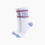 Good Vibes Organic Cotton Sports Socks In White, thumbnail 1 of 4