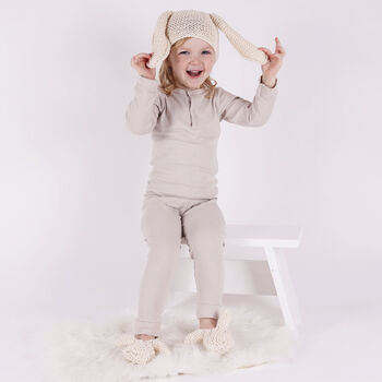 Bunny Ear Baby Slippers And Hat Knitting Kit Easter, 5 of 8