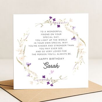 Friend Poem Birthday Card Personalised, 2 of 7