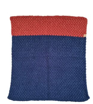 Snagl Baby Blanket In Rusty Red And Blue Petrol, 9 of 10