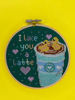 I Like You A Latte Cross Stitch Kit, 3 of 7