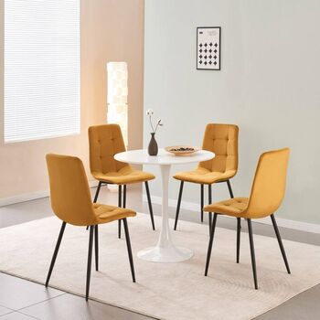 Modern Velvet Dining Chair Set: Upholstered Kitchen, 3 of 6