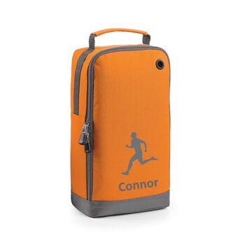 Running Shoe Bag Embroidered With Male Figure And Personalised Name, 3 of 10