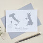 Personalised Map Location Postcard Wedding Invitation, thumbnail 1 of 4