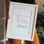 You, Me And The Stars Hand Lettered Typography Print, thumbnail 3 of 5