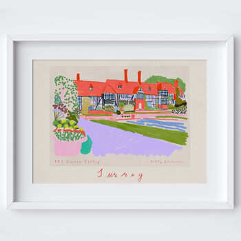 Rhs Garden Wisley Art Print Floral Facades Old Laboratory Landmark Surrey Poster, 3 of 4