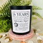 Personalised 6th Sugar Anniversary Meaning Candle, thumbnail 2 of 11