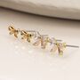 Faux Gold Bows And Crystal Bows Double Stud Earring Set, thumbnail 2 of 3