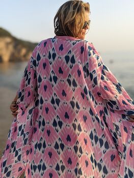 Pink Tulip Dressing Gown ~ Holiday Beach Cover Up, 4 of 4