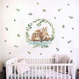 Personalised Sleeping Fawn And Rabbit Wall Sticker, thumbnail 1 of 4