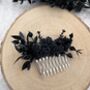 Gothic Black Flowers Hair Comb, thumbnail 3 of 6